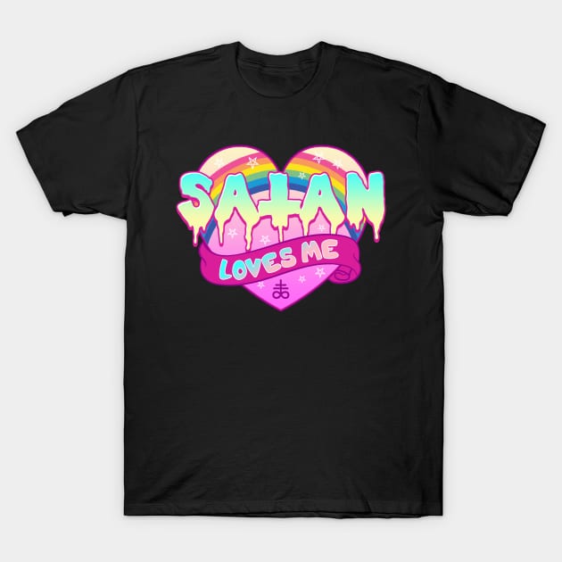 Satan Loves Me I Satanic 666 Occult  design T-Shirt by biNutz